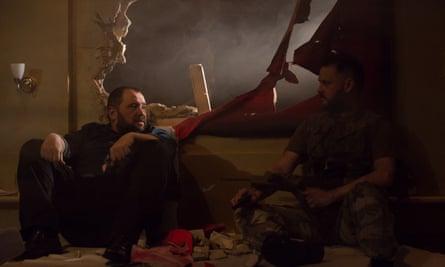 Christian Patterson and Simon Nehan in Blasted at The Other Room.