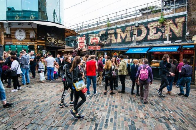 The entrance to the famous Camden Market in North London