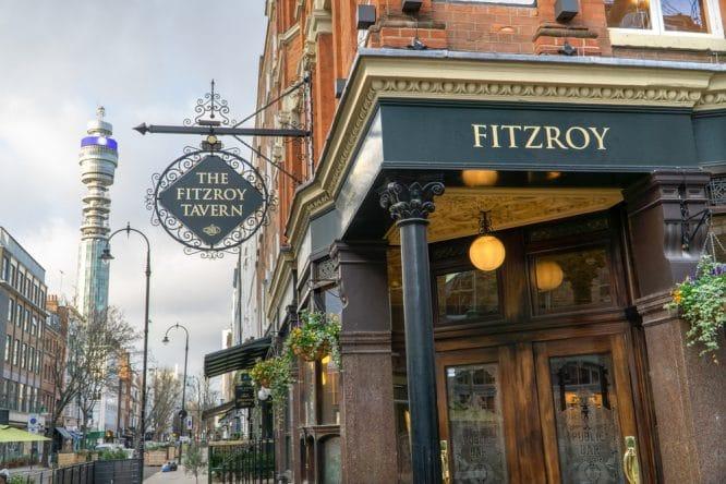 The Fitzroy Tavern pub in Fitzrovia, London
