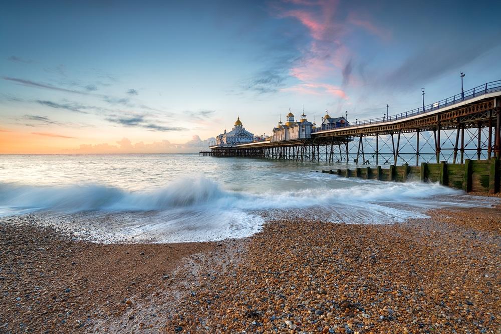 The pier at sunset in Eastbourne, East Sussex 