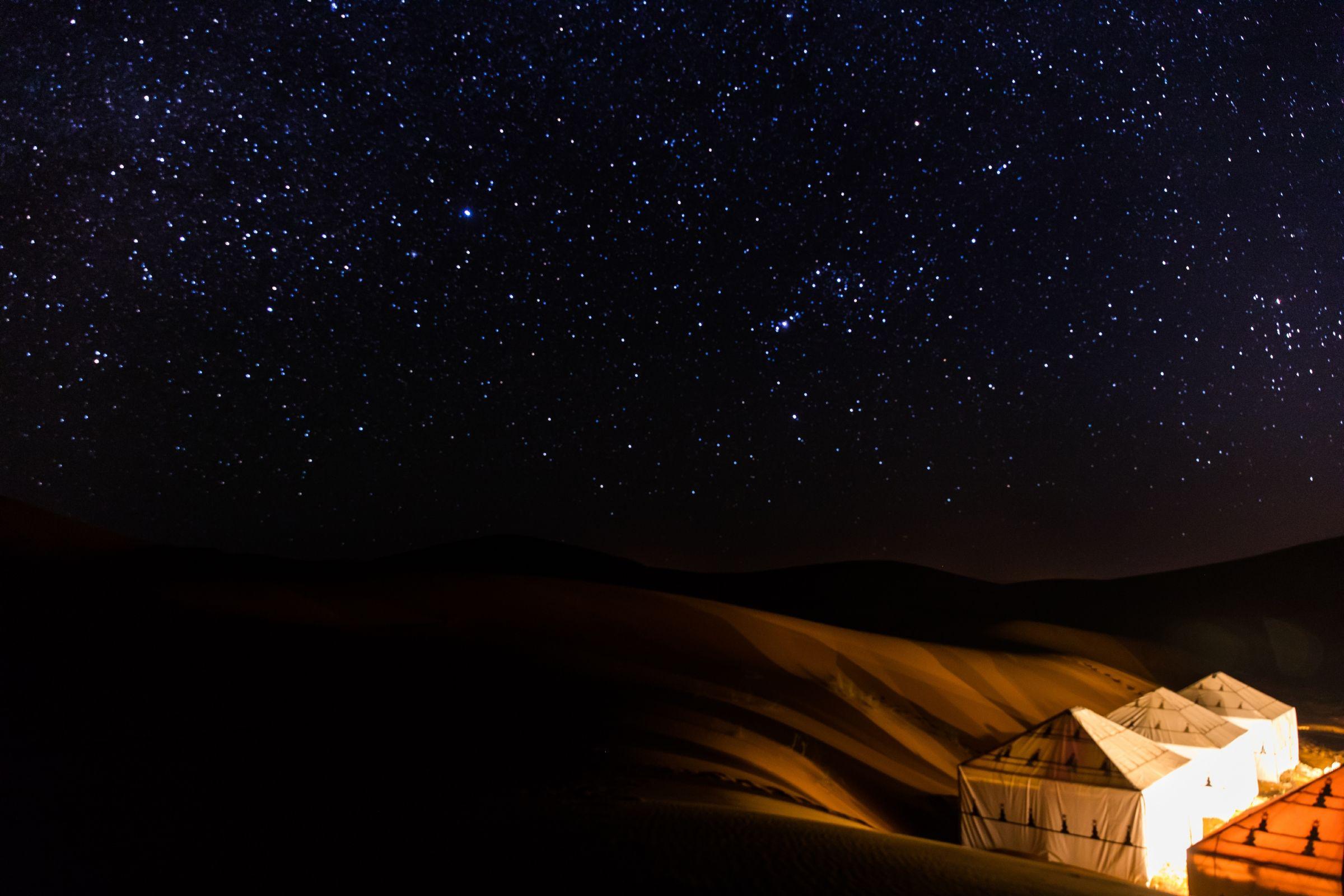 Una notte stellata nel Deserto del Sahara, Marocco ©Jianwei Zhu/Shutterstock
