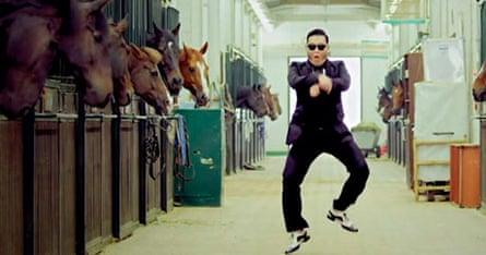 Psy in the Gangnam-style video