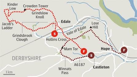 A long-distance walk in High Peak, Derbyshire
