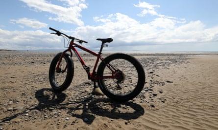 fat bike on the beach near Porthcawl, Wales