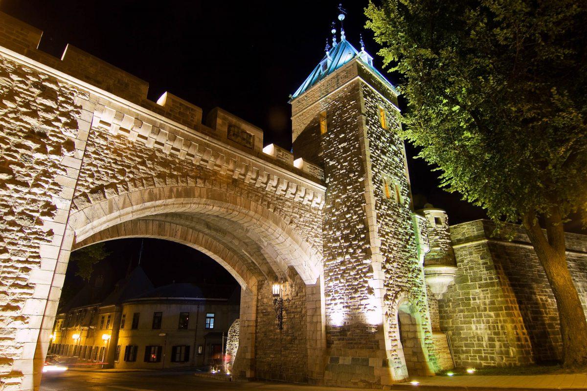 Quebec City Gate by night, Canada - © Thomas Rejzek / Shutterstock