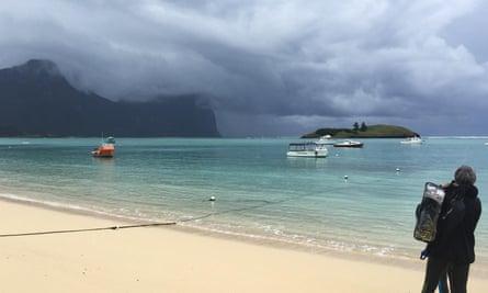 The lagoon where boats take visitors out to snorkel.